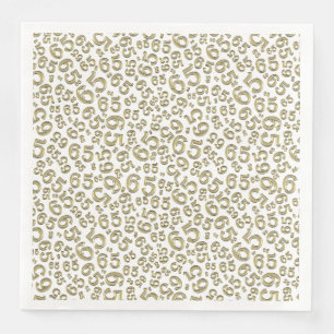 Serviette En Papier Modèle de nombre aléatoire de l'âge 65 Or/Blanc