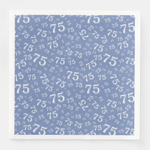 Serviette En Papier Modèle de nombre aléatoire de l'âge 75 Bleu/Blanc