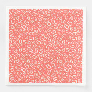 Serviette En Papier Modèle de nombres aléatoires corail/blanc pour le