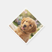 Serviette En Papier Modèle de photo de nom d'animal de compagnie simpl (Coin)