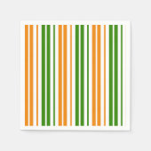 Serviette En Papier Modèle de rayures verticales orange vert blanc (Devant)