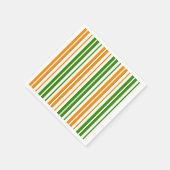 Serviette En Papier Modèle de rayures verticales orange vert blanc (Coin)