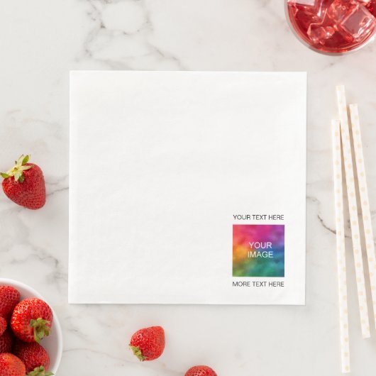 Serviette En Papier Modèle de texte Ajouter une image personnalisée Ph (En situation)