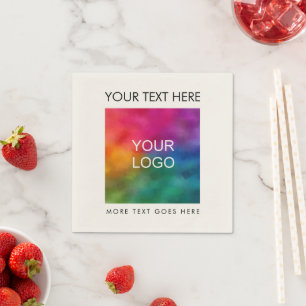 Serviette En Papier Modèle de texte de logo d'entreprise personnalisé 