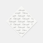 Serviette En Papier Modèle de texte de script moderne éditable | Noir (Coin)