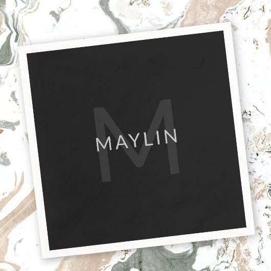 Serviette En Papier Modèle de texte modifiable pour le nom monographiq