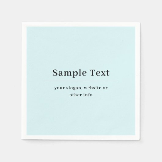 Serviette En Papier Modèle de texte simple et élégant | Bleu Clair (Devant)