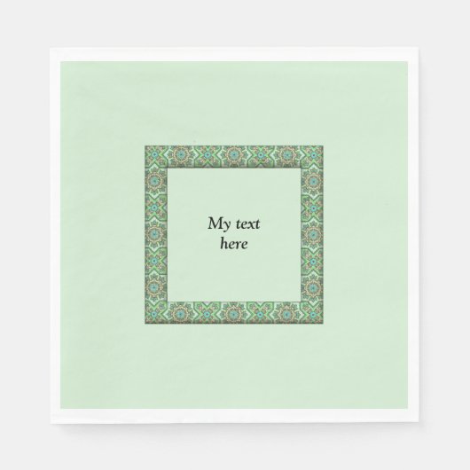 Serviette En Papier Modèle de Tranquillité Verte (Devant)