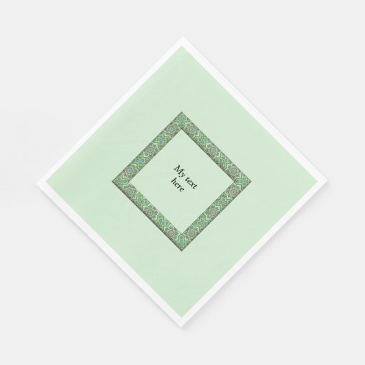 Serviette En Papier Modèle de Tranquillité Verte (Coin)