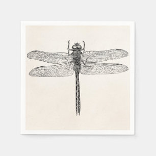 Serviette En Papier Modèle de vol de dragonfly dragon vintage américai
