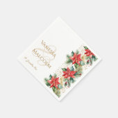 Serviette En Papier Modèle d'or poinsettia d'hiver (Coin)