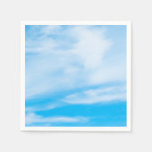 Serviette En Papier Modèle Élégant Moderne Ciel Bleu Nuages Blancs (Devant)
