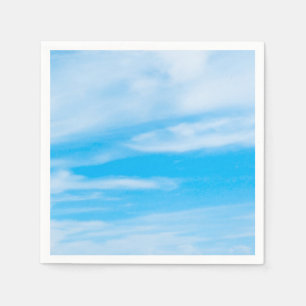 Serviette En Papier Modèle élégant moderne ciel bleu nuages blancs