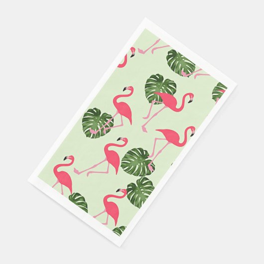 Serviette En Papier Modèle flamant rose coloré (Coin)