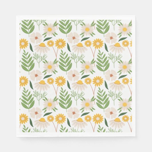 Serviette En Papier Modèle floral (Devant)