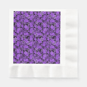 Serviette En Papier Modèle floral 15.Purple.b Black BG