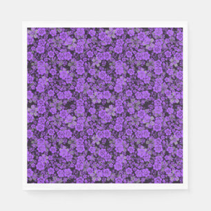 Serviette En Papier Modèle floral 15.Purple.b Black BG