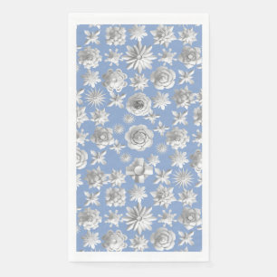 Serviette En Papier Modèle floral 3D 01.wx4.LBlue BG