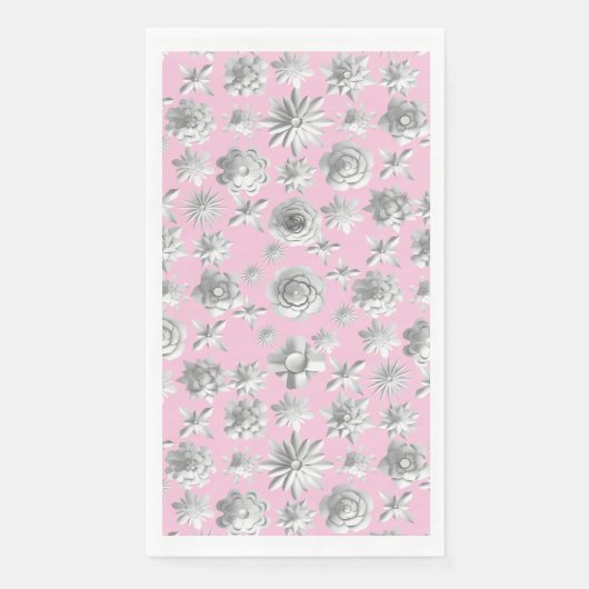 Serviette En Papier Modèle floral 3D 01.wx4.Lpink BG (Devant)