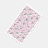 Serviette En Papier Modèle floral 3D 01.wx4.Lpink BG (Coin)