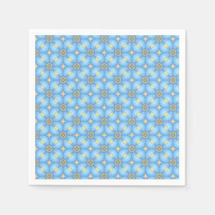 Serviette En Papier Modèle Floral Abstrait Bleu