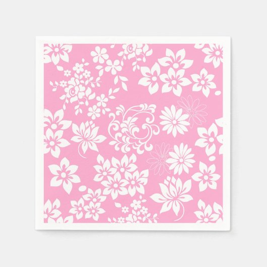 Serviette En Papier Modèle floral.b L Pink BG (Devant)
