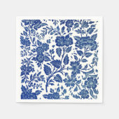 Serviette En Papier Modèle floral bleu (Devant)
