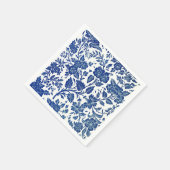Serviette En Papier Modèle floral bleu (Coin)