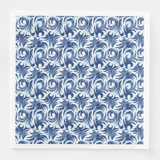 Serviette En Papier Modèle floral bleu doux (Devant)
