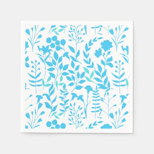 Serviette En Papier Modèle floral bleu.ST01 Aucun BG (Devant)