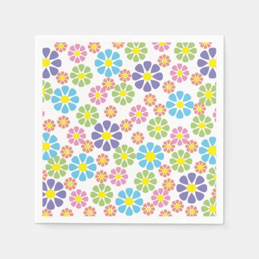 Serviette En Papier Modèle floral coloré (Devant)