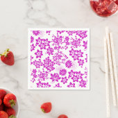 Serviette En Papier Modèle floral D02.pink.b (En situation)