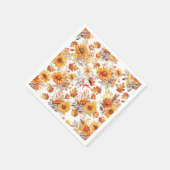 Serviette En Papier Modèle floral d'automne B01 (Coin)