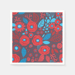 Serviette En Papier Modèle floral de Doodle