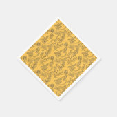 Serviette En Papier Modèle floral de pays français jaune (Coin)