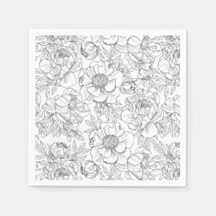 Serviette En Papier Modèle floral de pivoine vintage