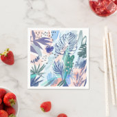 Serviette En Papier Modèle floral de style tropical (En situation)