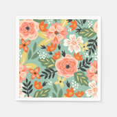 Serviette En Papier Modèle floral du jardin (Devant)