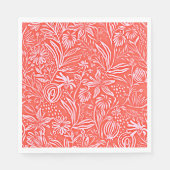 Serviette En Papier Modèle floral favori en rouge (Devant)