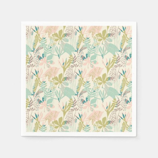 Serviette En Papier Modèle floral moderne (Devant)