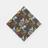 Serviette En Papier Modèle floral rétro (Coin)