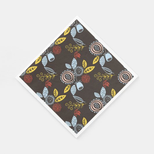 Serviette En Papier Modèle floral rétro (Coin)