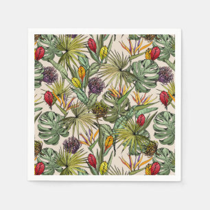 Serviette En Papier Modèle floral tropical