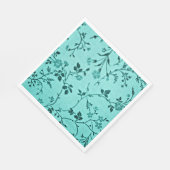 Serviette En Papier Modèle floral turquoise (Coin)