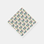 Serviette En Papier Modèle floral turquoise rétro (Coin)