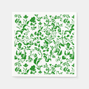 Serviette En Papier Modèle floral vert G01. Aucun groupe