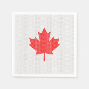 Serviette En Papier Modèle Knit Maple Leaf Tricot Motif