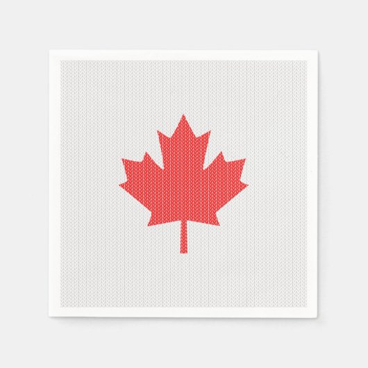Serviette En Papier Modèle Knit Maple Leaf Tricot Motif (Devant)