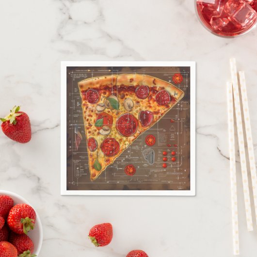 Serviette En Papier Modèle moderne Pizza (En situation)