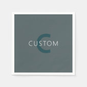 Serviette En Papier Modèle monographique élégant et personnalisable (Devant)